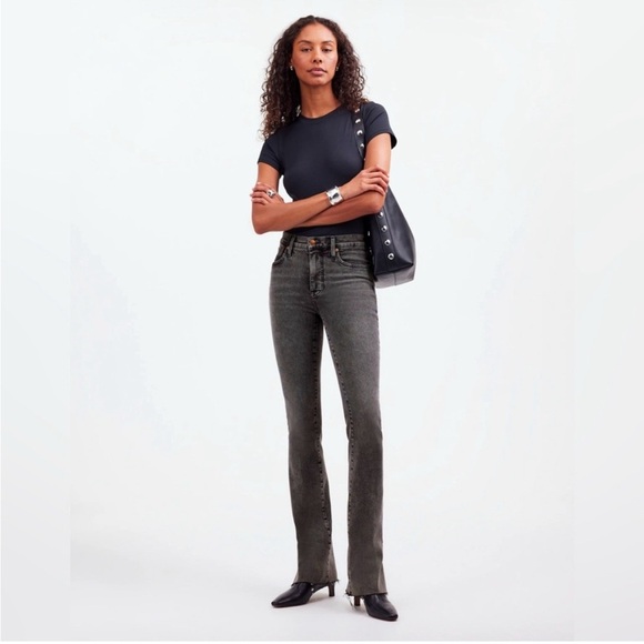 Madewell Kick Out Full-Length Slit Side Seams Raw Hem Jeans Paynes Wash Size 29 - Picture 1 of 14